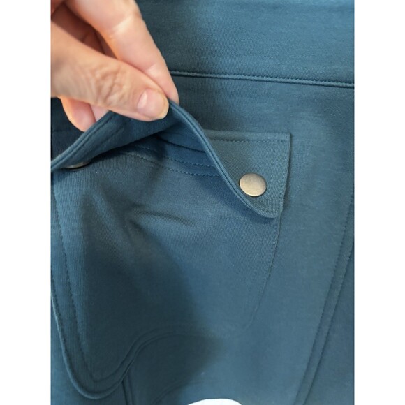 NWT T by Talbots Womens Jacket Vest Teal Waist Length Full Zip Pockets Stretch L - Picture 6 of 9